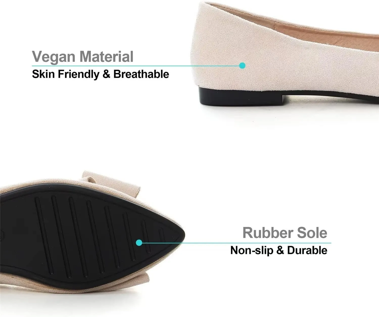 Hee grand Flat Shoes for Women Crystals Bowknot Pointed Toe Ballet Flats Comfortable Office Shoes Fashion Dress Shoes