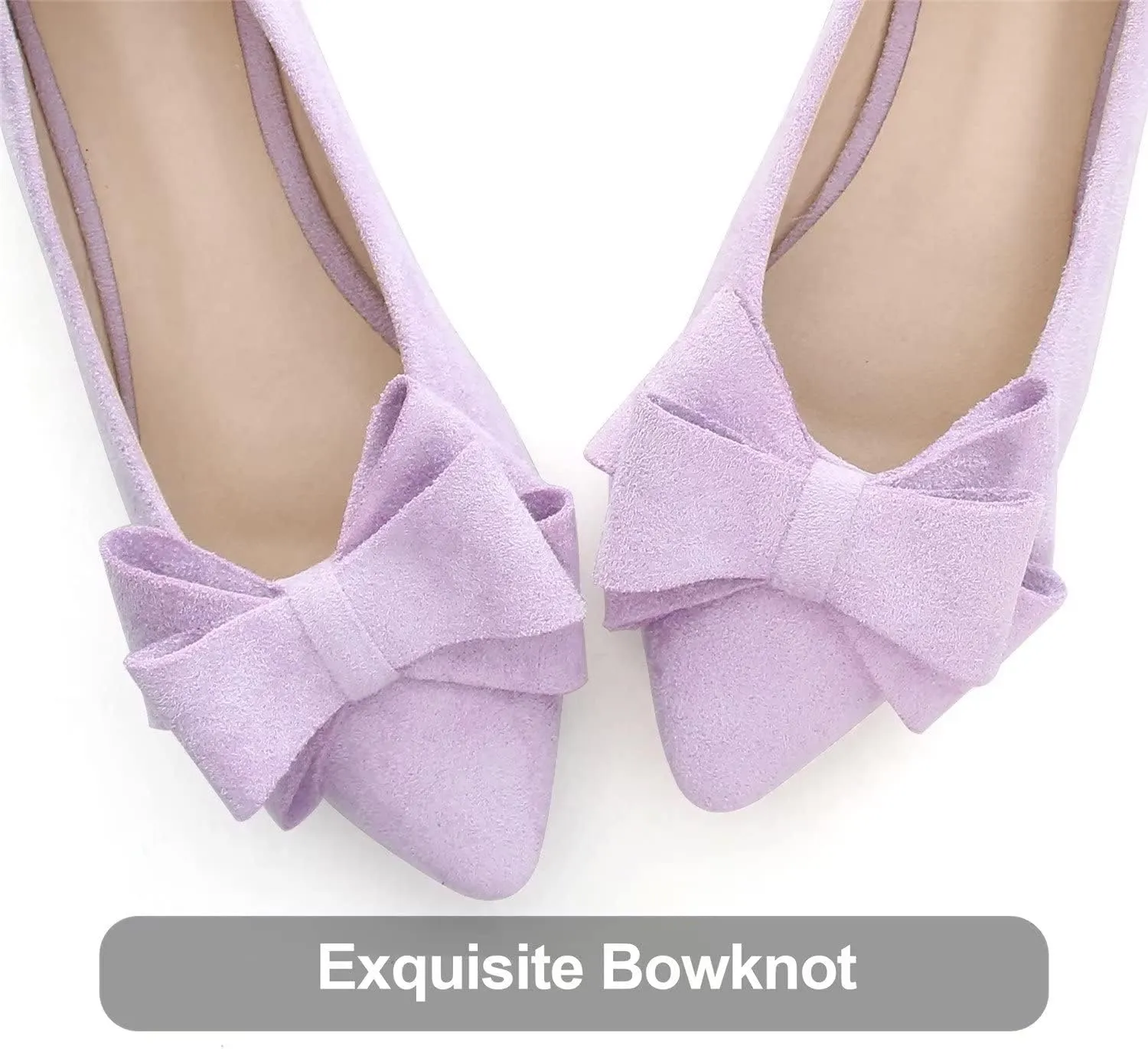 Hee grand Flat Shoes for Women Crystals Bowknot Pointed Toe Ballet Flats Comfortable Office Shoes Fashion Dress Shoes