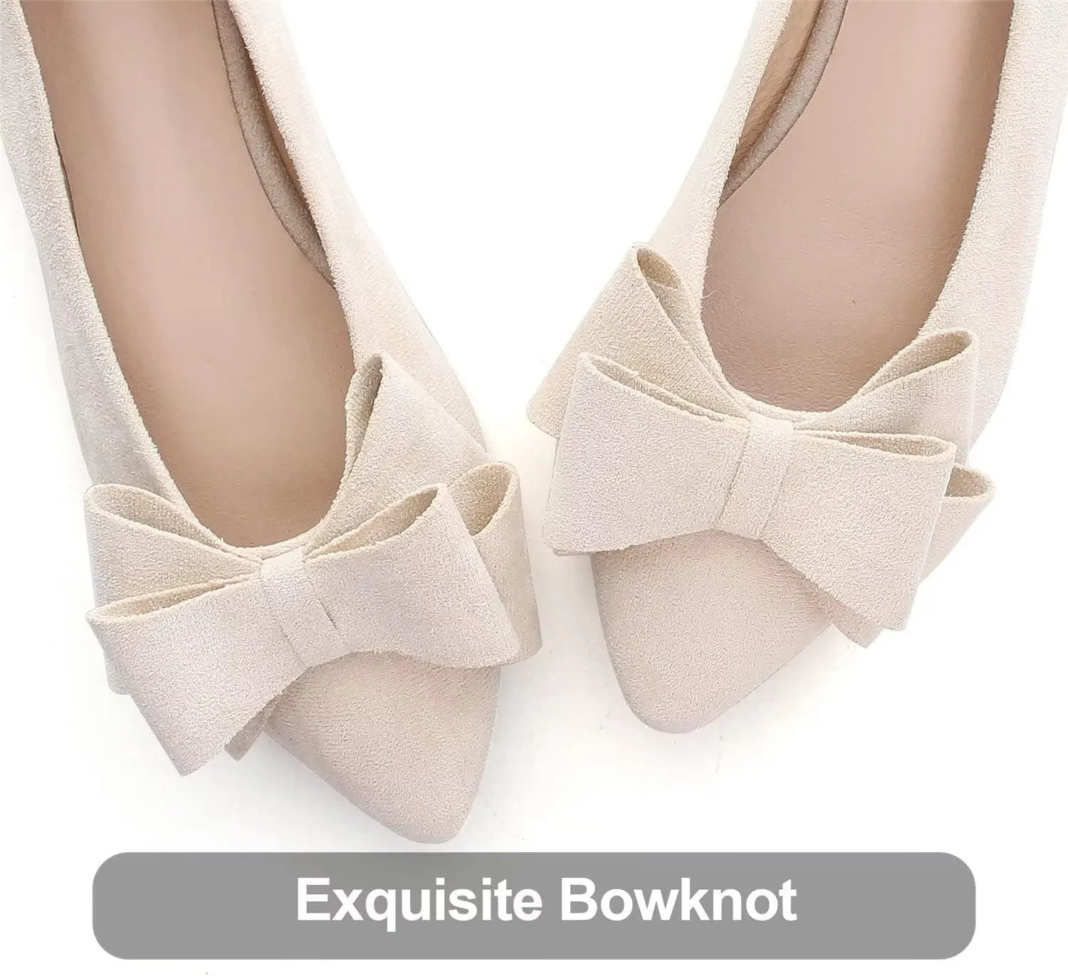 Hee grand Flat Shoes for Women Crystals Bowknot Pointed Toe Ballet Flats Comfortable Office Shoes Fashion Dress Shoes