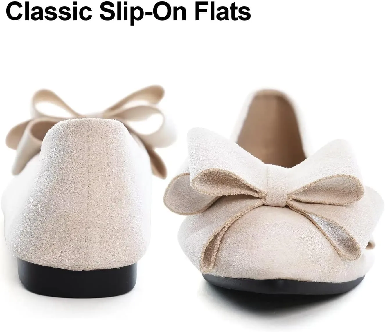 Hee grand Flat Shoes for Women Crystals Bowknot Pointed Toe Ballet Flats Comfortable Office Shoes Fashion Dress Shoes