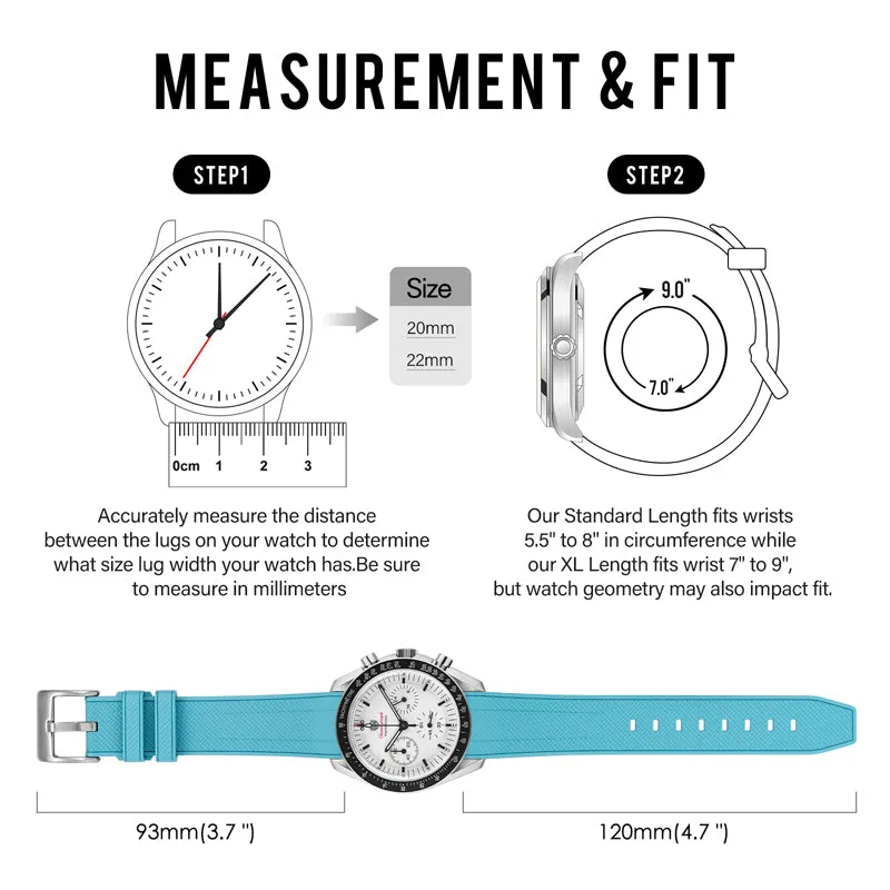 Herringbone Textured FKM Rubber Watchband WDS008