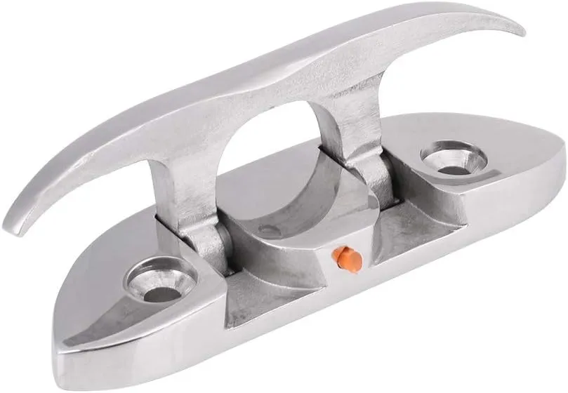 Hideaway Boat Cleats, Dock Dock Cleat Stainless Folding Cleat Flip-up Dock Cleat 41/2" Marine Boat Flip Up Folding Cleat Truck Tie Down Anchor for Car Boat, Marine Grade Stainless