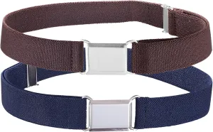 HOLD’EM children’s Elastic silver Buckle Belts for Boys girls Toddler Size 2t 3t 4t 5t