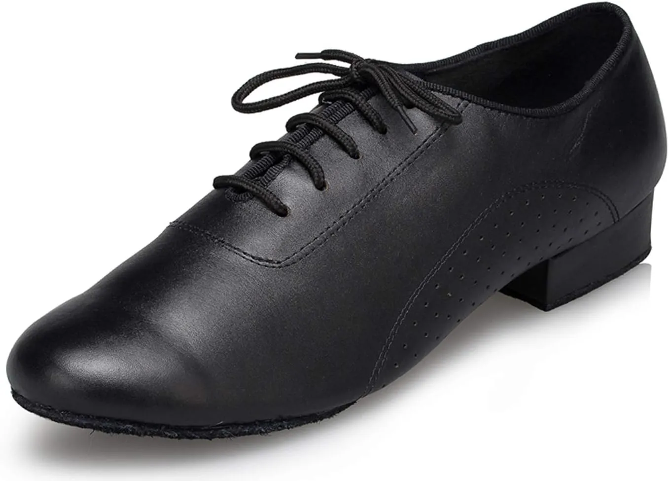 Honeystore Men's Lace-up Dance Shoes Leather Round-Toe Modern Tango Jazz Ballroom Latin