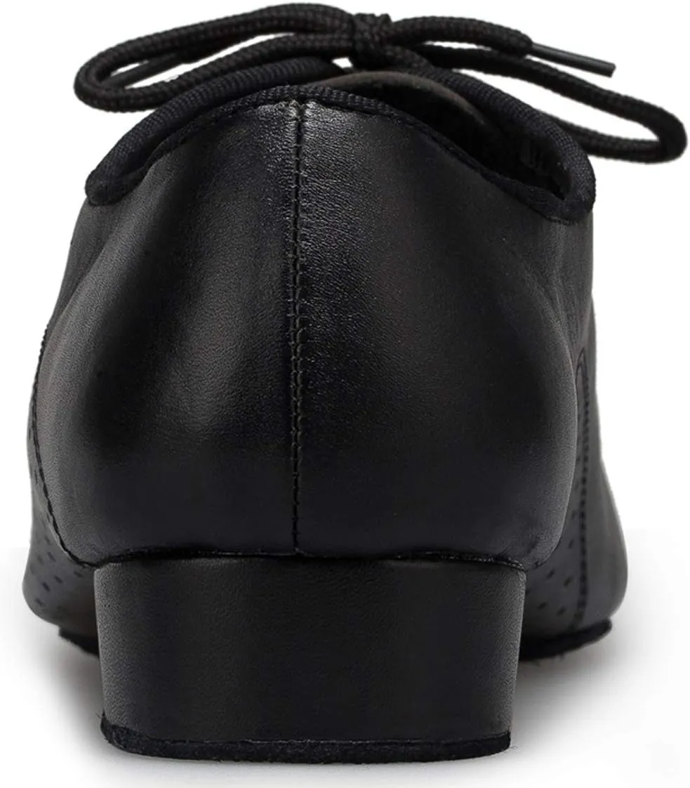 Honeystore Men's Lace-up Dance Shoes Leather Round-Toe Modern Tango Jazz Ballroom Latin