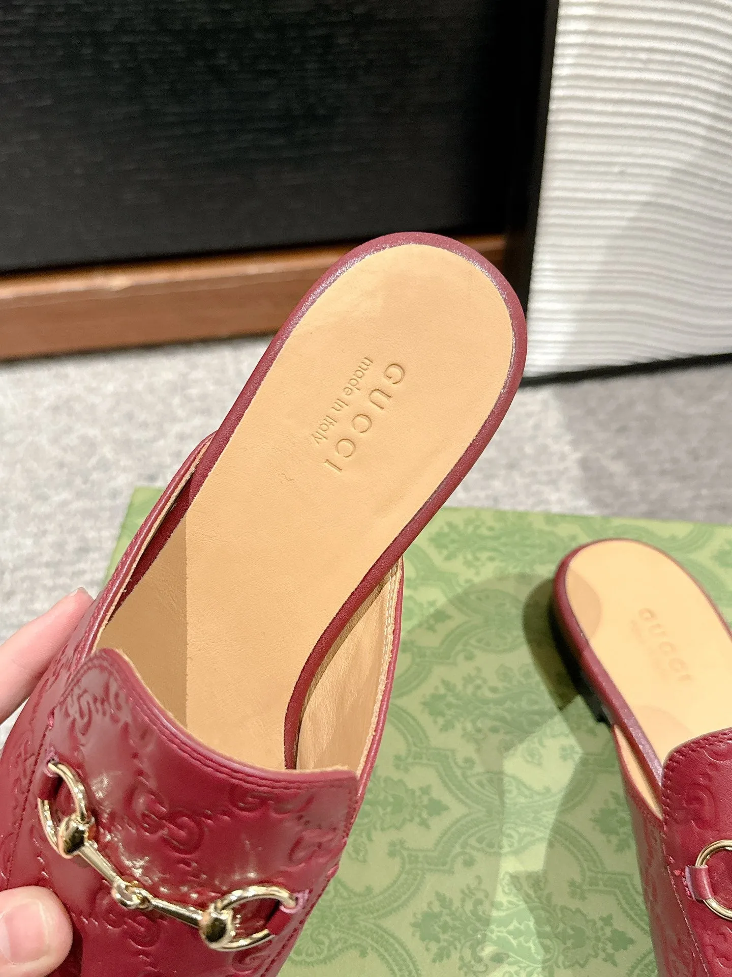 Horsebit Mule Red GG Leather