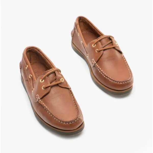 Hush Puppies HATTIE Womens Leather Deck Shoes Tan