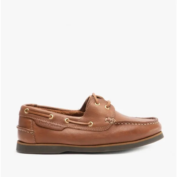 Hush Puppies HATTIE Womens Leather Deck Shoes Tan