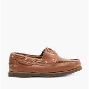 Hush Puppies HATTIE Womens Leather Deck Shoes Tan