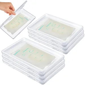 Hushee 12 Pcs Clear Flat Breast Milk Freezer Storage Organizer Space Saving Breastmilk Storage Breastmilk Freezer Tray Breastfeeding Bag Organization, 7.87 x 4.72 x 0.67 in