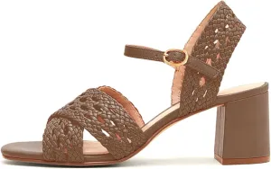 iadore Women's Round Toe Braided Heeled Sandals Ankle Strap Chunky Block Heel Sandals Open Toe Fashion Dress High Heels