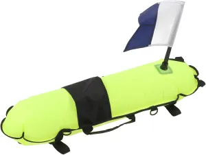 Inflatable Float Signal Board, Diving Float Fluorescent Green Inflation Signal Buoy with Flag Gear, 72ft Line Float Dive Surface Marker for Freediving Snorkeling