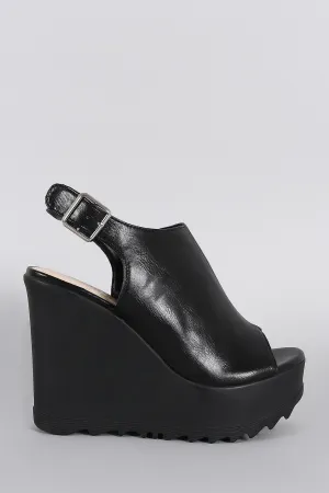 Instant access Mule Sole Toe Digital-first Wedge Bamboo Slingback Lug Peep