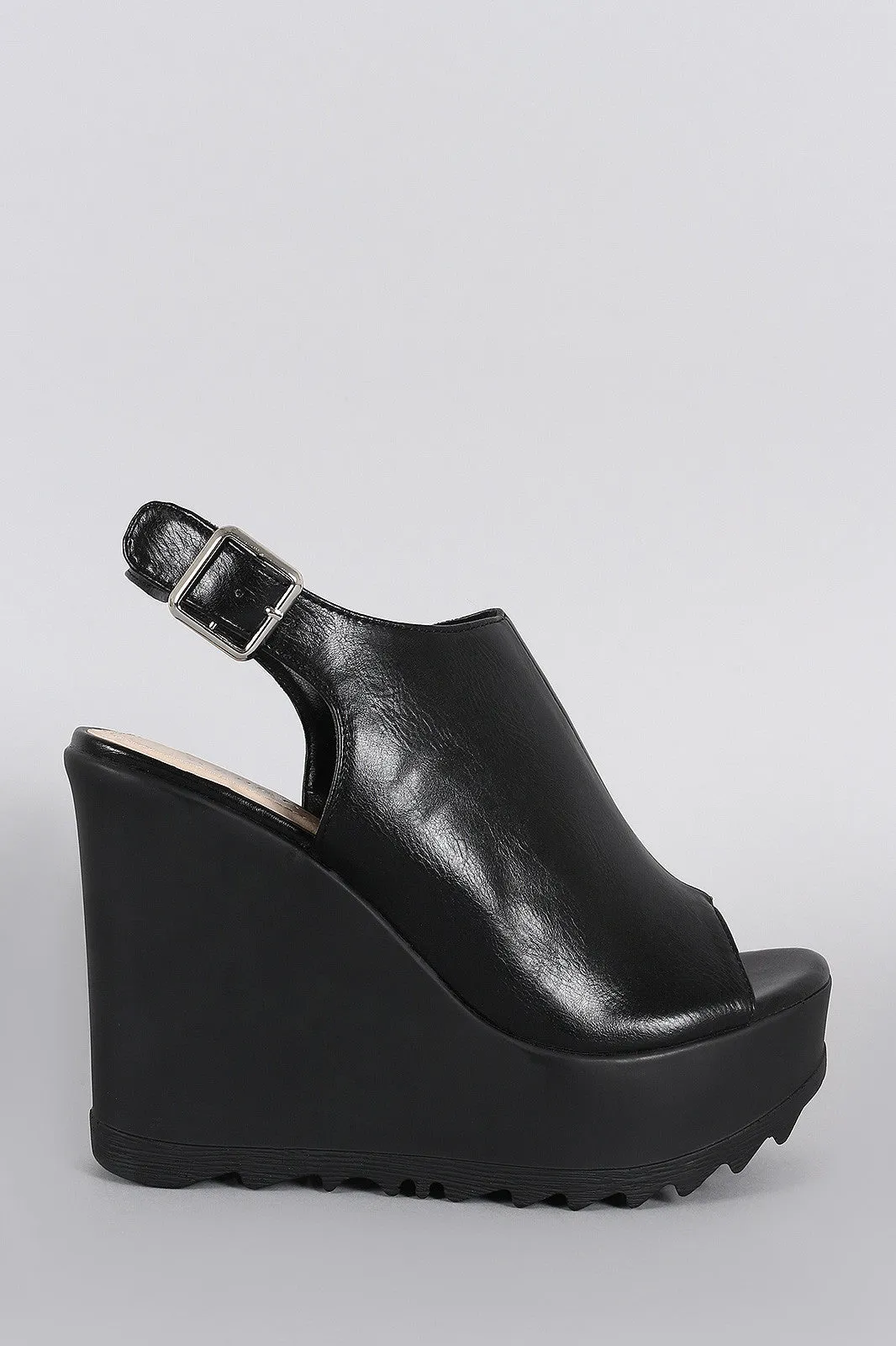 Instant access Mule Sole Toe Digital-first Wedge Bamboo Slingback Lug Peep
