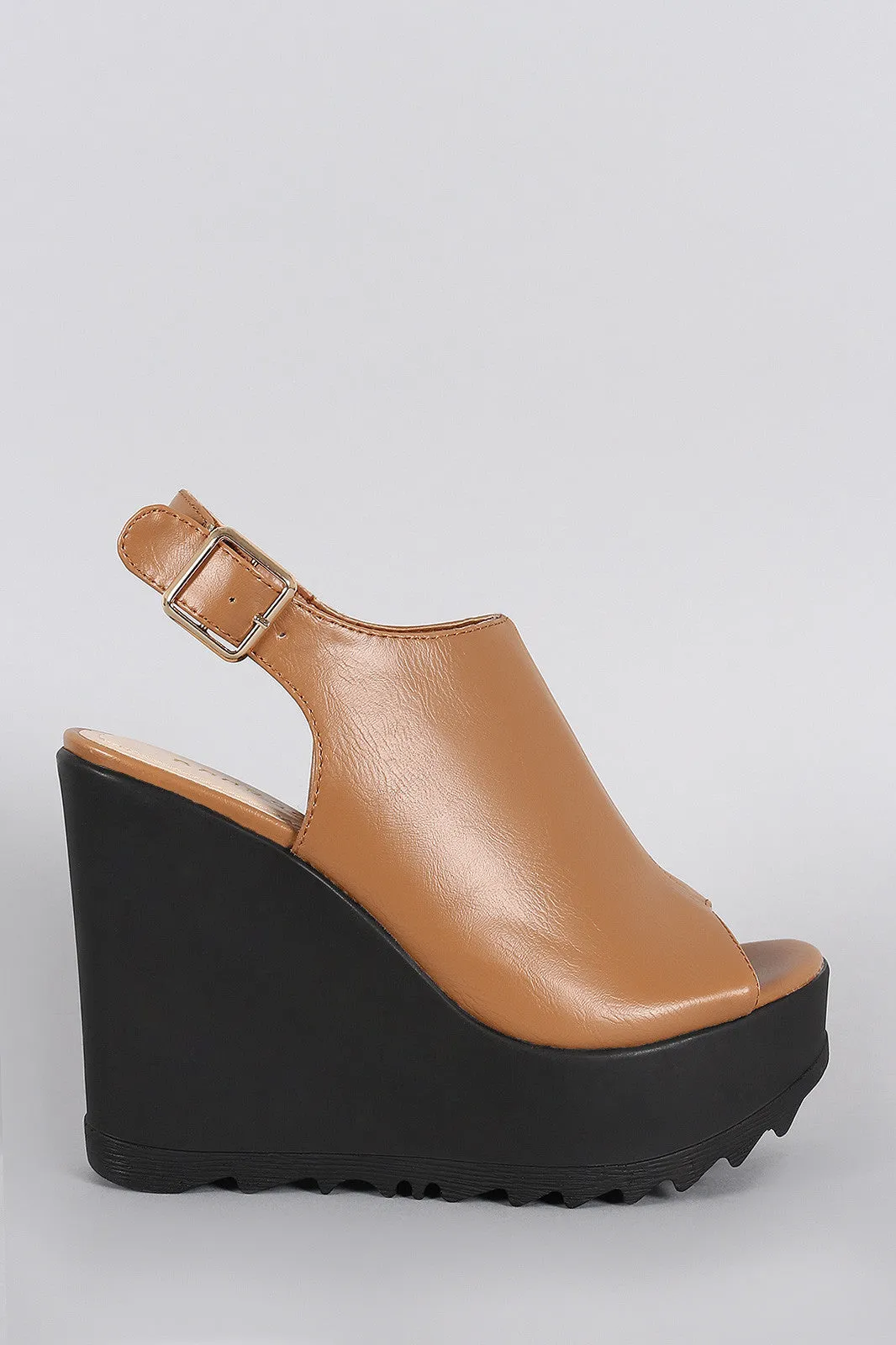 Instant access Mule Sole Toe Digital-first Wedge Bamboo Slingback Lug Peep