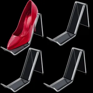 Jetec Acrylic Clear Shoe Display Stand High Heel Display Rack Holder Acrylic Shoe Display Store Malls Stands for Women's Sandal(24 Pieces)