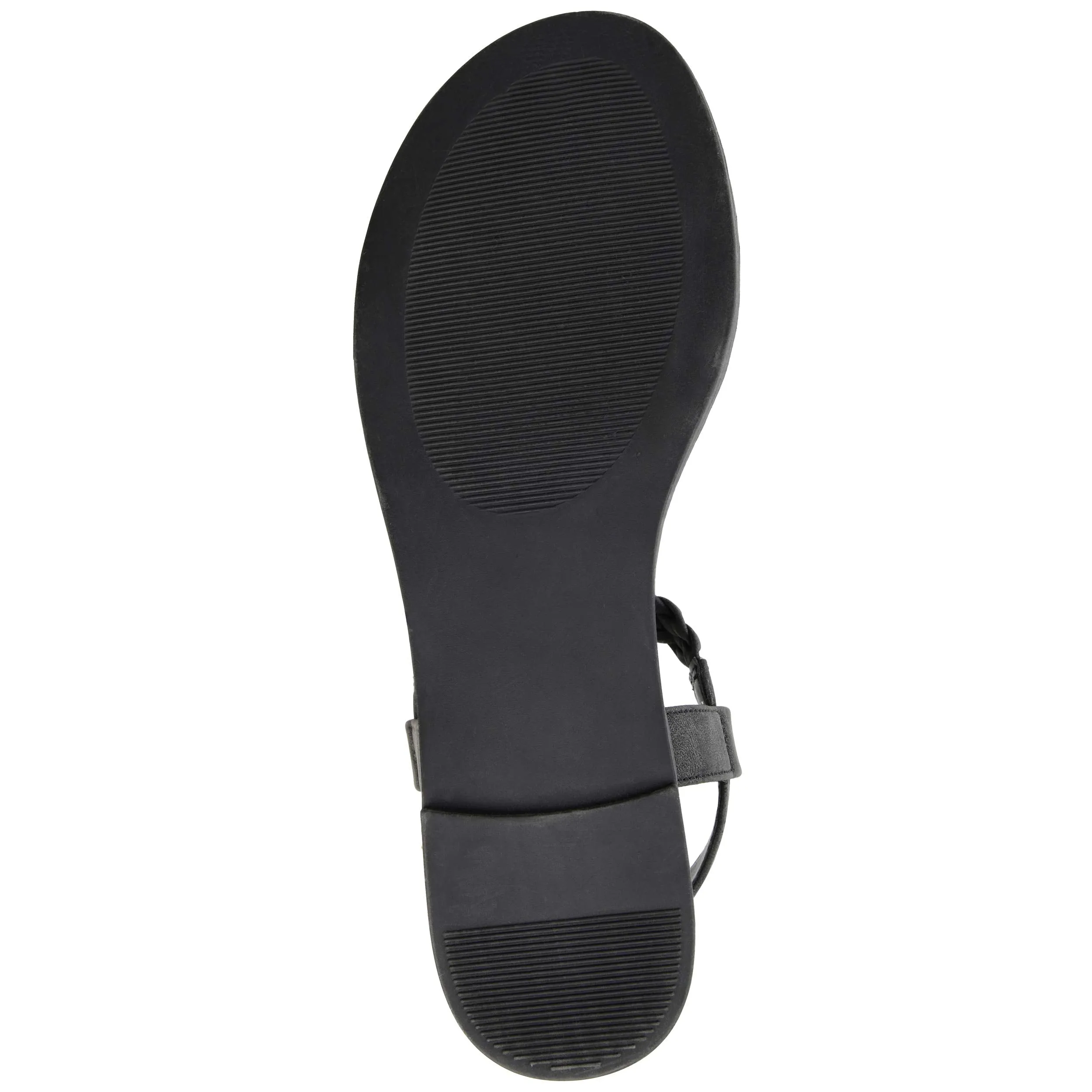 Journee Collection Womens Genevive Braided T-Strap Sandals Black 10 Medium (B,M)