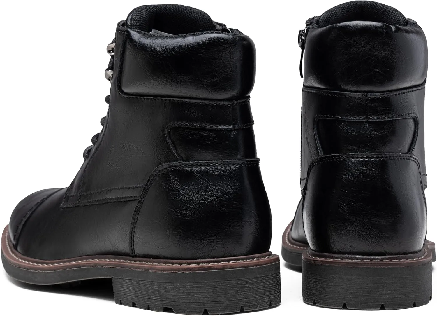 Jousen Mens Boots Leahter Retro Dress Boot Cap Toe Casual Motorcycle