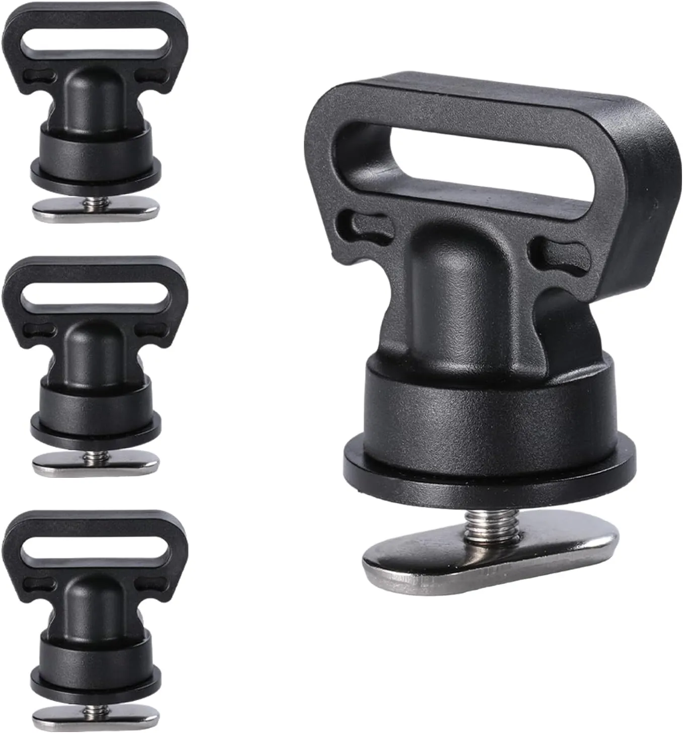 Kayak Track Mount Tie Downs, Track Mount Vertical Tie Down Points for Kayak Cart, Cooler, Battery Box, Fishing Crate and Other Kayak Accessories, 4 Pack