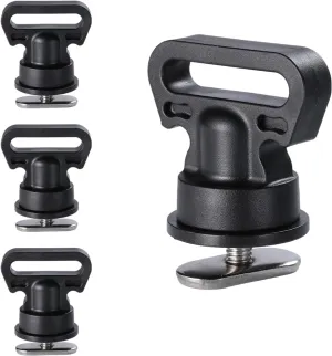 Kayak Track Mount Tie Downs, Track Mount Vertical Tie Down Points for Kayak Cart, Cooler, Battery Box, Fishing Crate and Other Kayak Accessories, 4 Pack