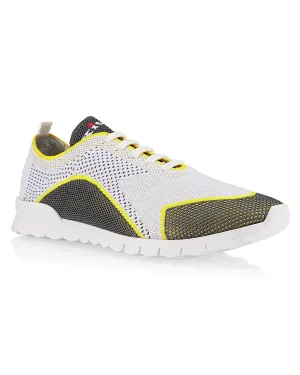 Knit Low Top Sneaker in Grey and Yellow