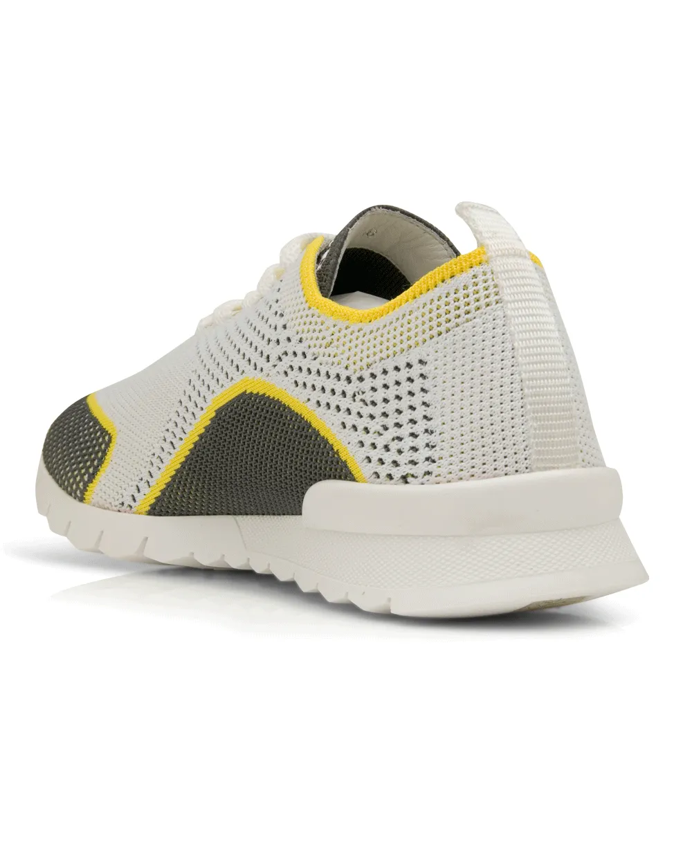 Knit Low Top Sneaker in Grey and Yellow