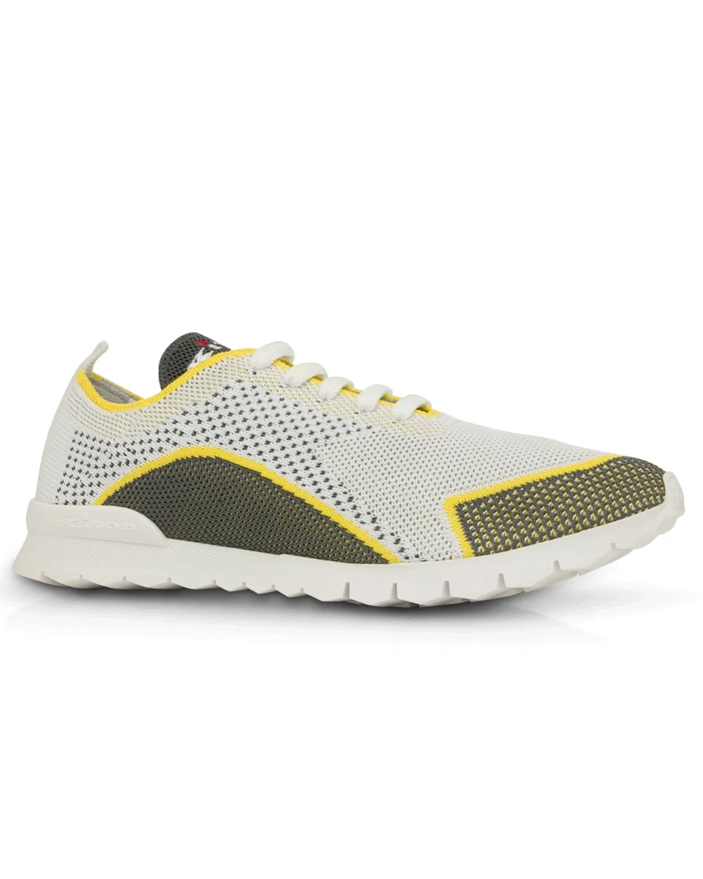 Knit Low Top Sneaker in Grey and Yellow