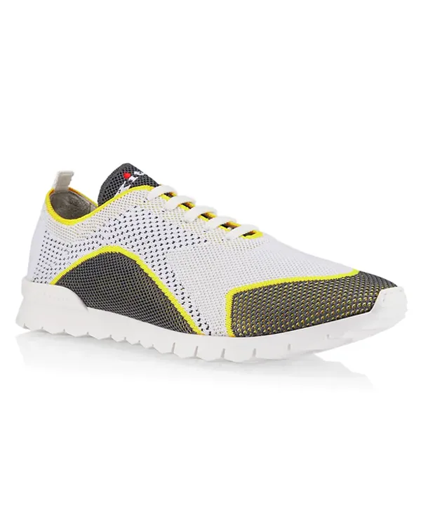 Knit Low Top Sneaker in Grey and Yellow