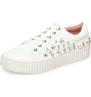 Lace Lorraine Chic Pam Lauren Rhine Sneakers Up Stone Platform Christmas sale Tested Embellished White