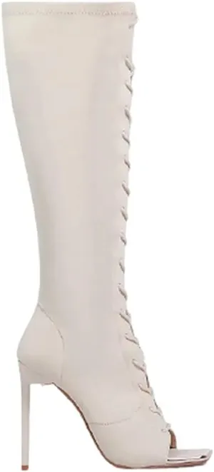 Lace up Stiletto Heel Knee High Boots For Women