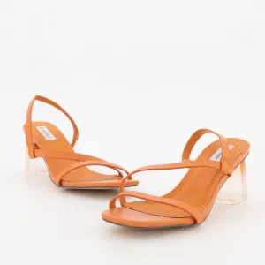 Ladies Slingback Block Perspex Ombre Heel Mule -Coral