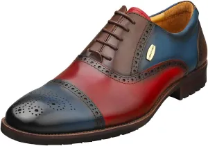 Laura Vita Antonin Mens Brogue Shoes in Blue