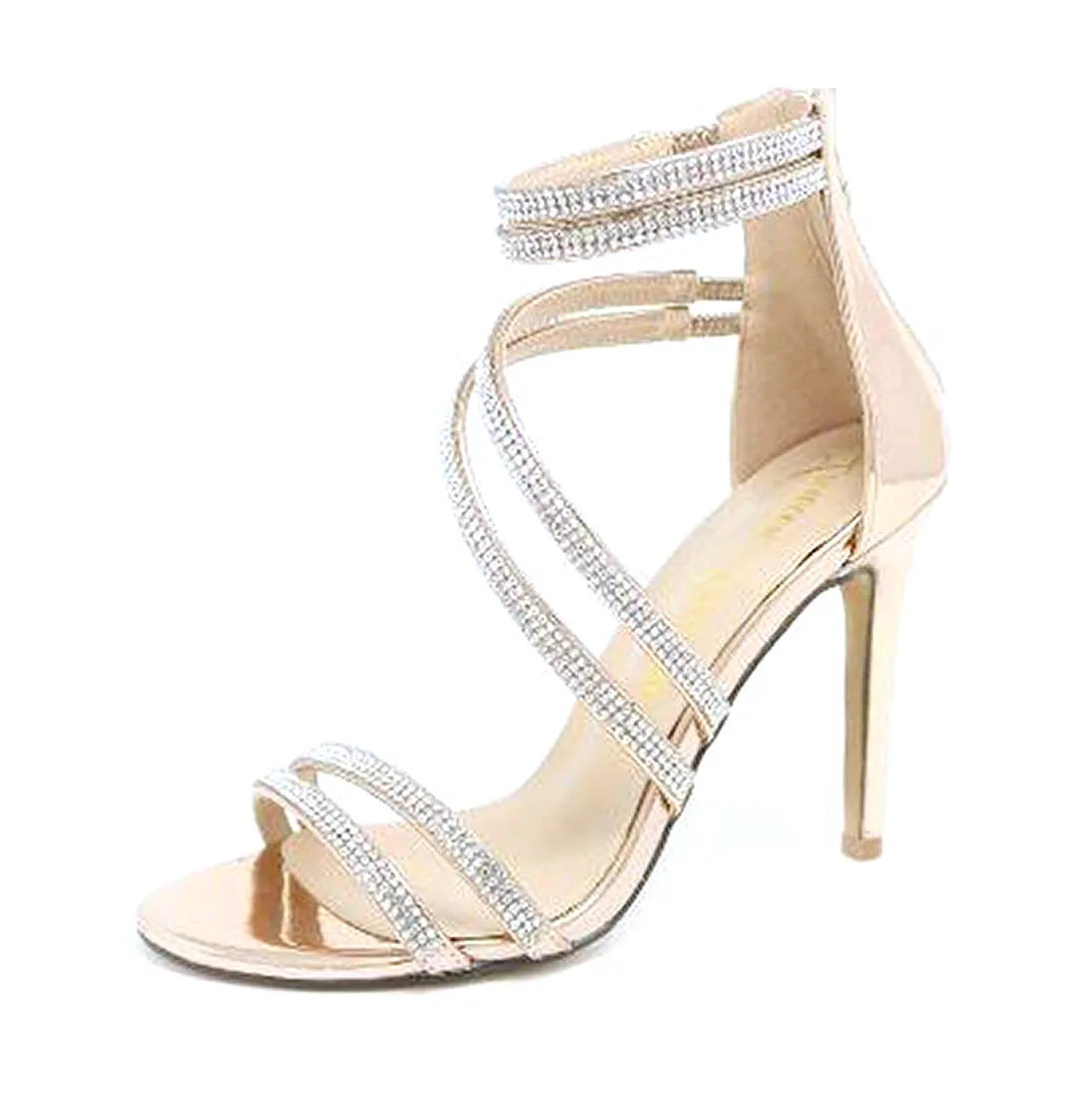 Lauren Straps Doubled Lorraine Zip Rhinestone Whitney Back Full range Sandals Feature-rich Symmetrical