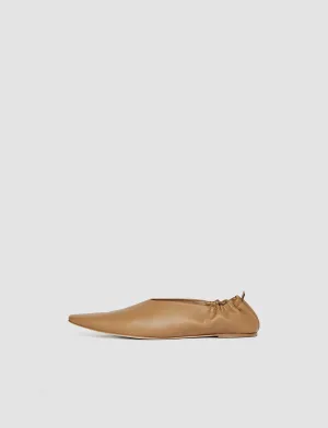 Leather Pointy Ballerina Shoes