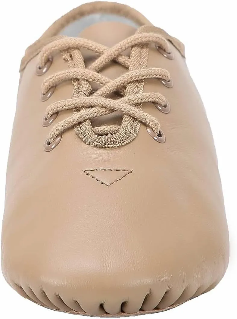 Linodes Leather Lace Up Unisex Jazz Shoe for Women and Men's Dance Shoes