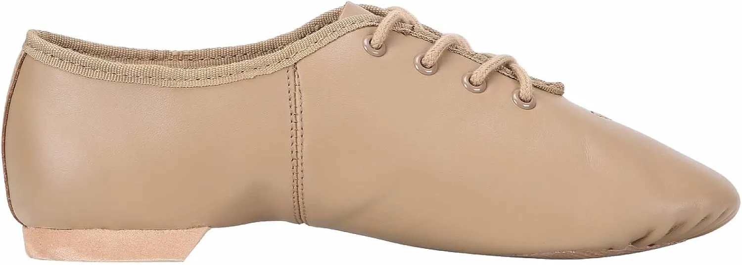 Linodes Leather Lace Up Unisex Jazz Shoe for Women and Men's Dance Shoes