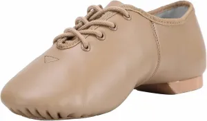 Linodes Leather Lace Up Unisex Jazz Shoe for Women and Men's Dance Shoes