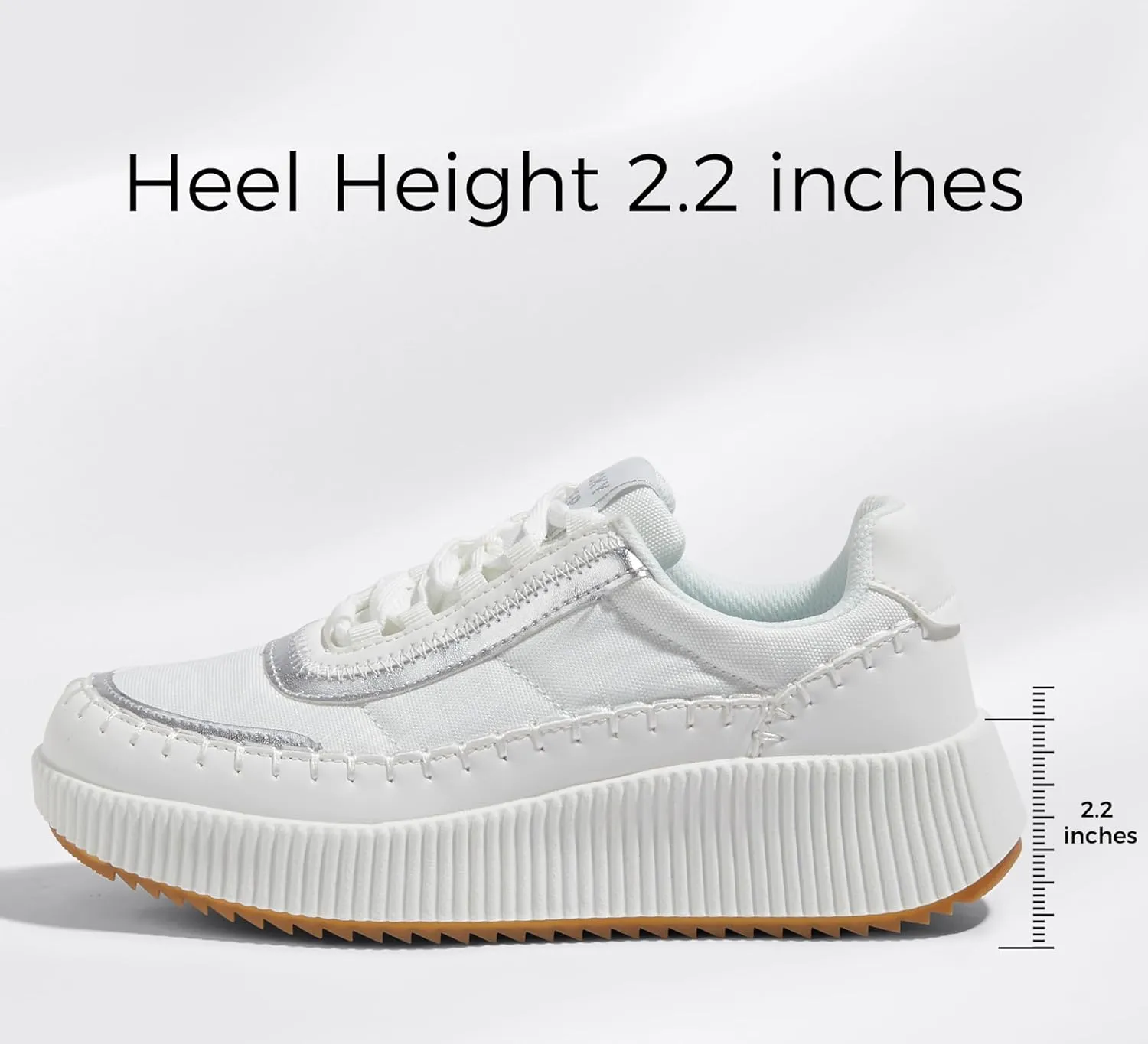 LUCKY STEP Women's Platform Sneakers Rhinestone Fashion Chunky Casual Sparkly Retro Braided Walking Shoes