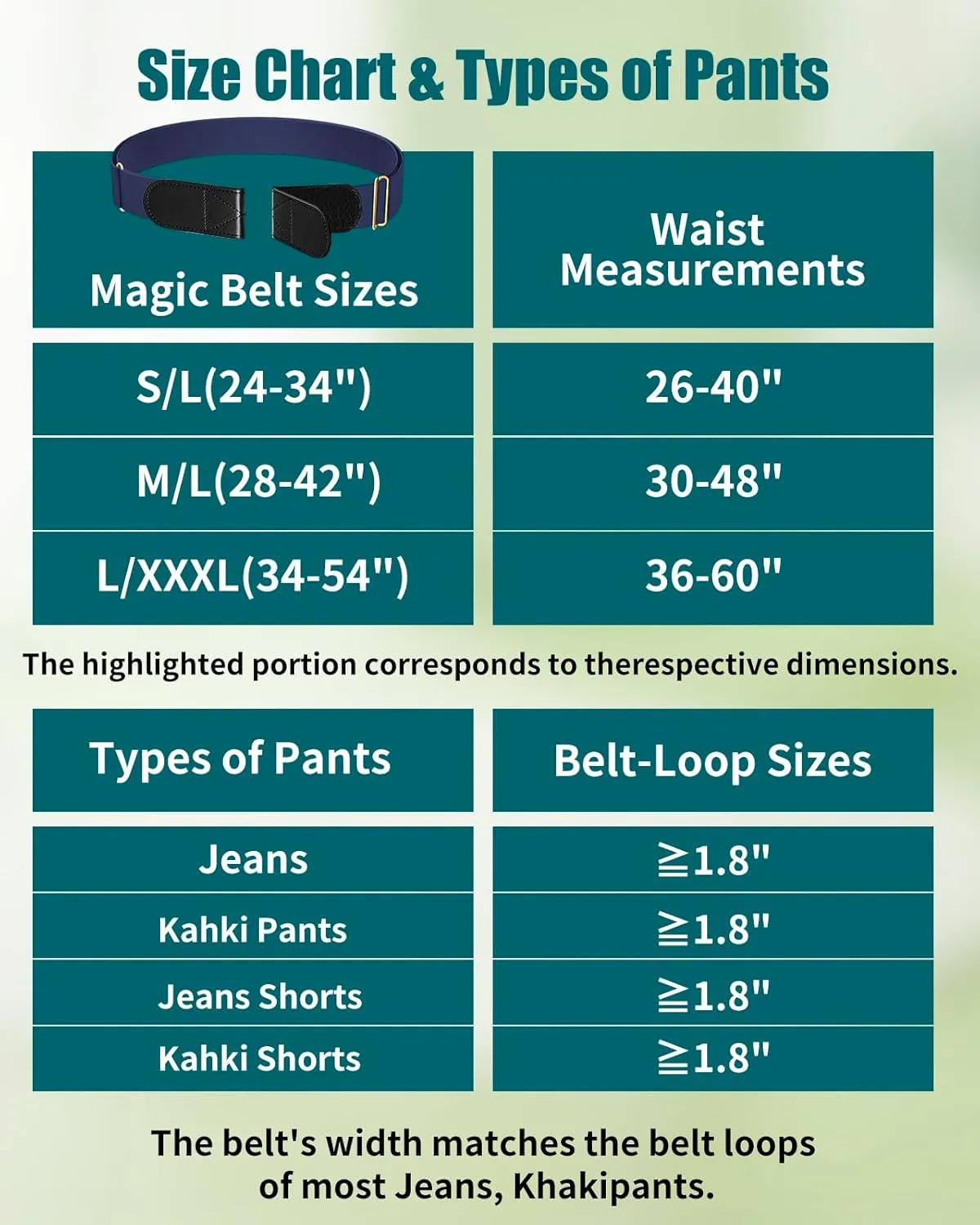 Magic Buckleless Men's Stretch Belts: Comfort Revolution- Hook-Loop Adjustable No Buckle Elastic Belt for Jeans Khaki, 32-48"