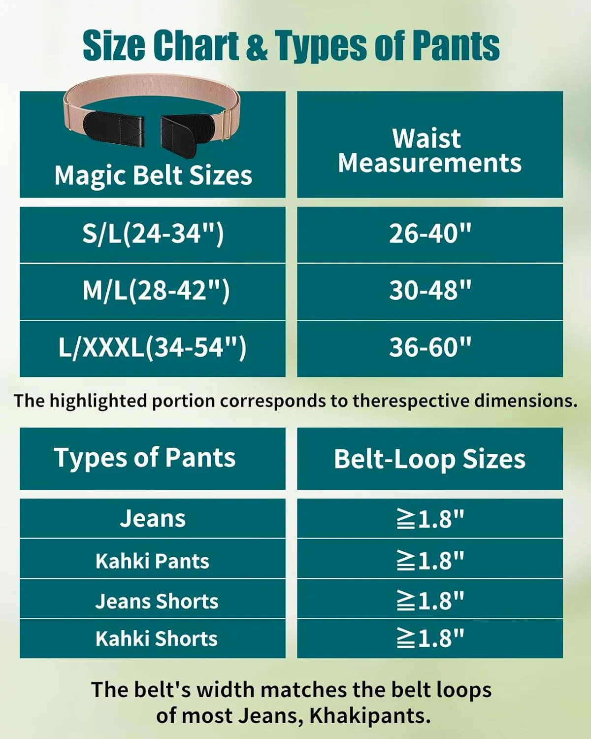 Magic Buckleless Men's Stretch Belts: Comfort Revolution- Hook-Loop Adjustable No Buckle Elastic Belt for Jeans Khaki, 32-48"