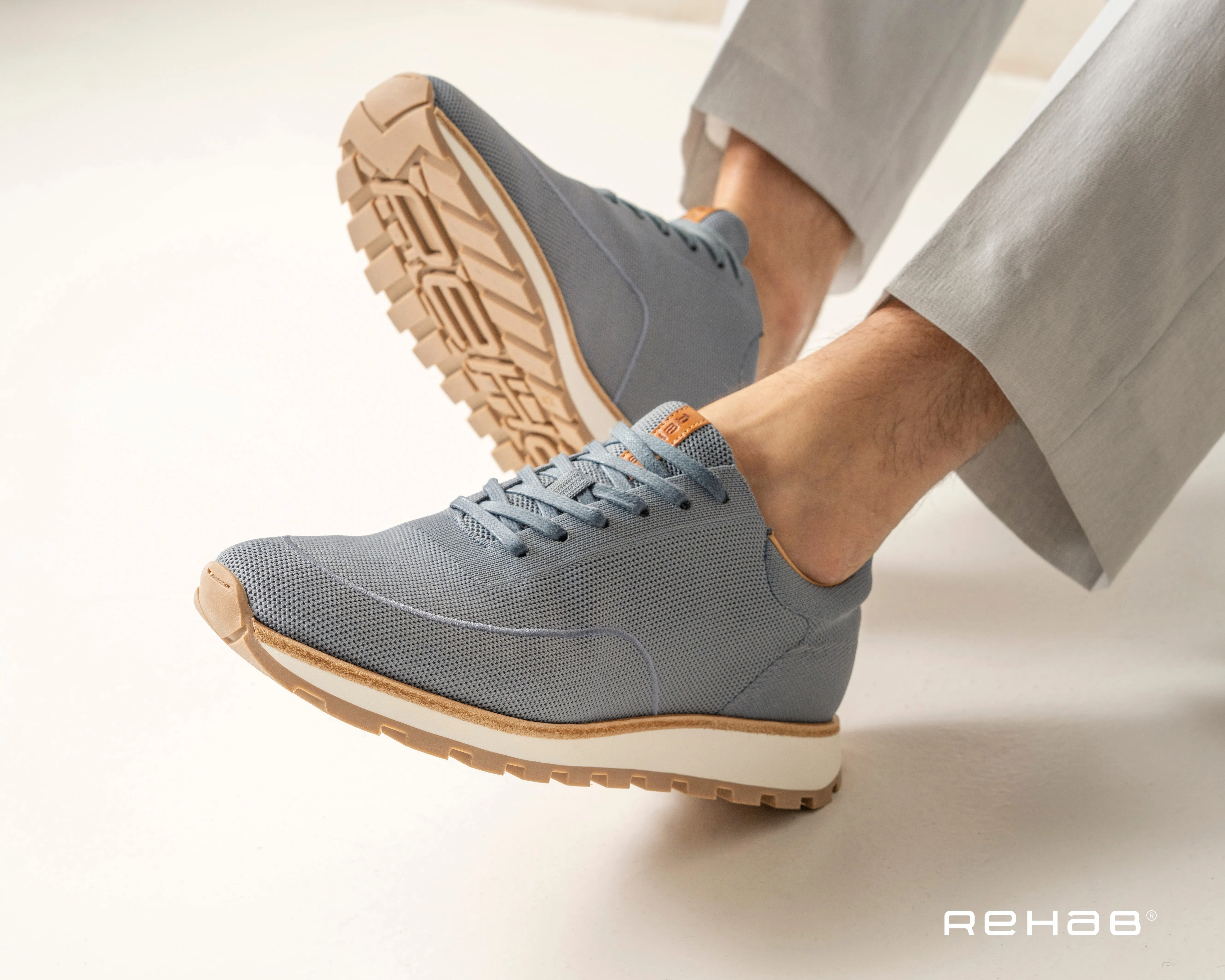 Mason Knit | Lichtblauwe sneaker