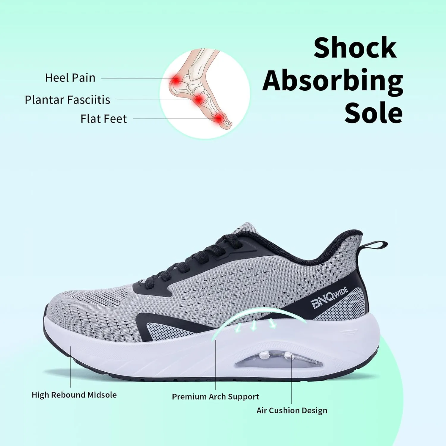 MEHOTO Wide Toe Box Shoes for Men Arch Support Running Shoes Tennis Fashion Walking Sneaker Wide Width Orthotic Shoe for Plantar Fasciitis Size 8-13