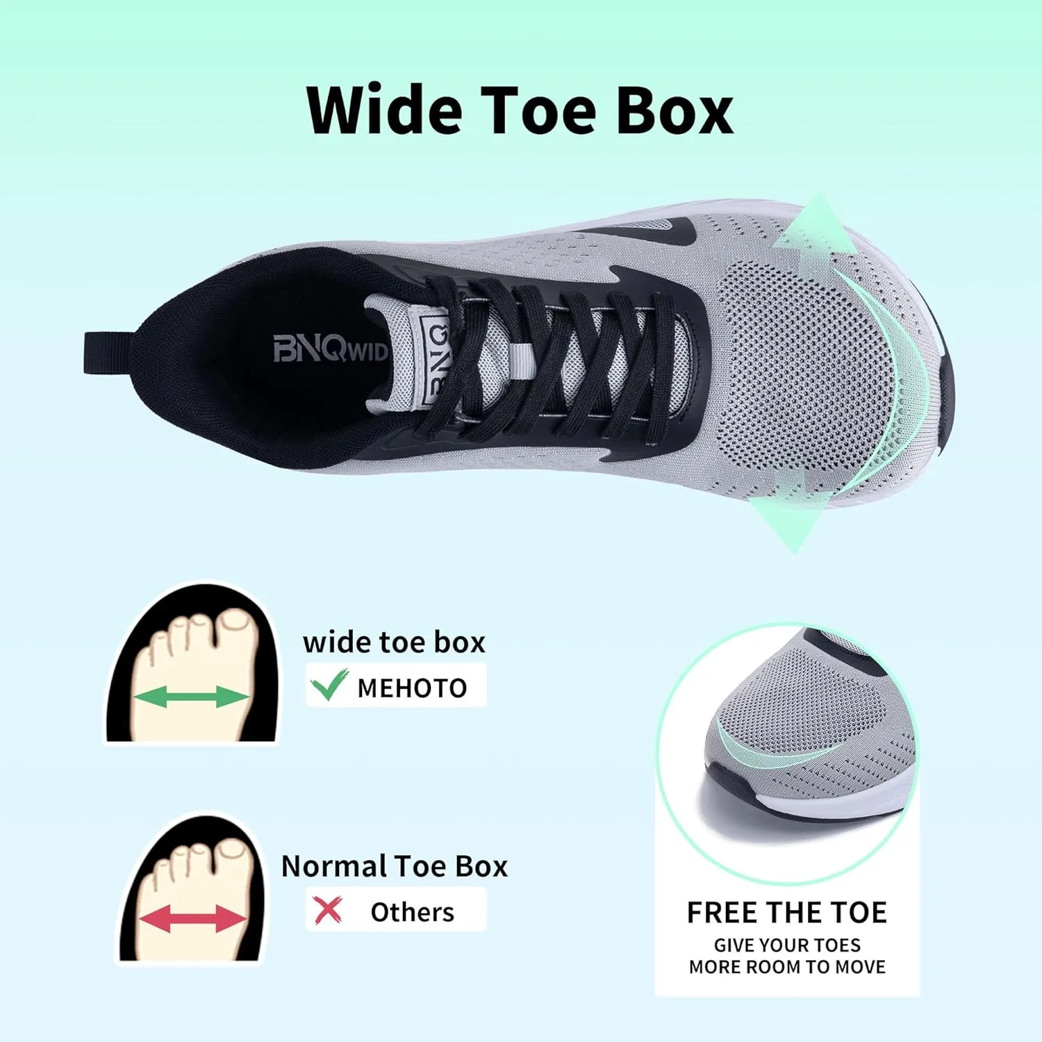 MEHOTO Wide Toe Box Shoes for Men Arch Support Running Shoes Tennis Fashion Walking Sneaker Wide Width Orthotic Shoe for Plantar Fasciitis Size 8-13