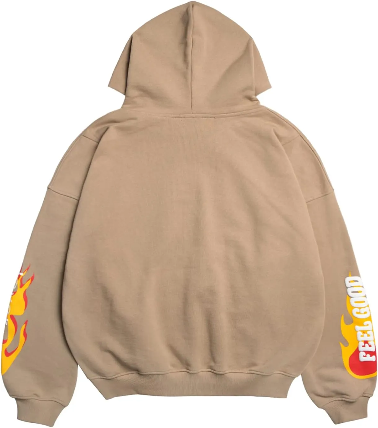 Men's i like you You'Expensive Hip Hop Portrait Graffiti Print Hoodie Highweight Cotton Hooded Grey