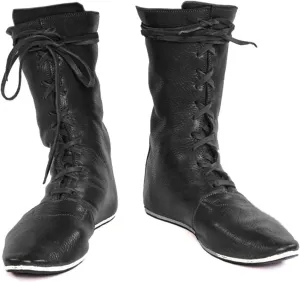 Men's Medieval Renaissance Cosplay Boots Halloween Lace Up Pirate Viking Tied Shoes Halloween Cosplay Boot