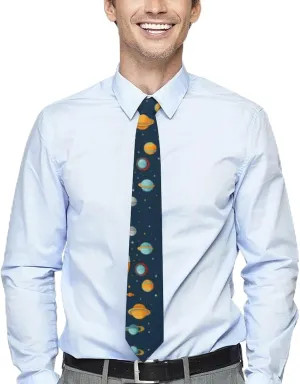 Men's Necktie Fabric Is Soft,Rocket Clipart Space Ship Print Men's Tie,suit Necktie Is Suitable for Work,birthdays,weddings,parties Etc