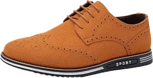 Mens Suede Brown Dress Shoes British Style Business Shoe British Business Shoe Pointed Toe Formal Leather Shoes Lace Up Casual Dress Shoes