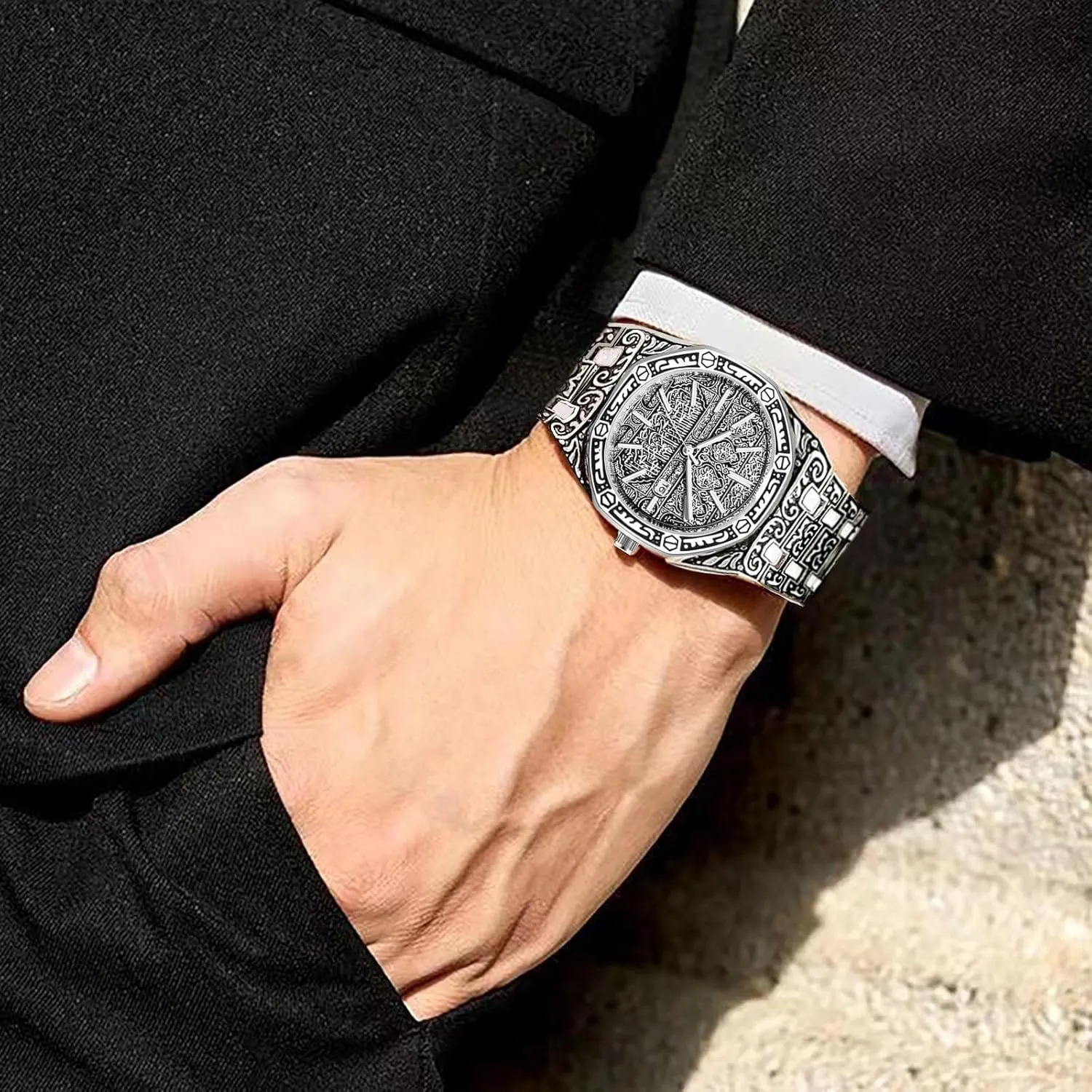 Men's Vintage Watch Fashion Business Men's Watch, Classic Octagon Dial Design Calendar Men's Watch, Men's Casual Wrist Watch