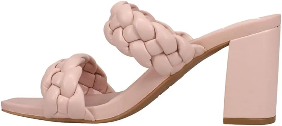 MIA Womens Maine Braided Block Dress Sandals Mid Heel 2-3" - Pink