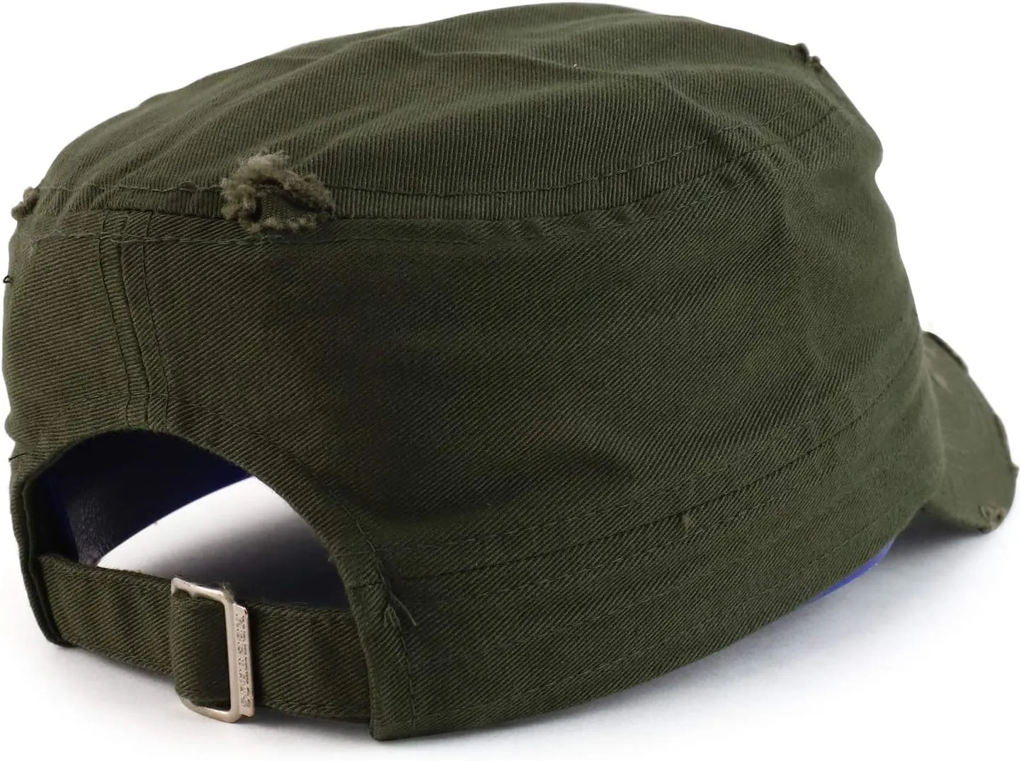 Military Cadet Style Flat Top Distressed Vintage Cap